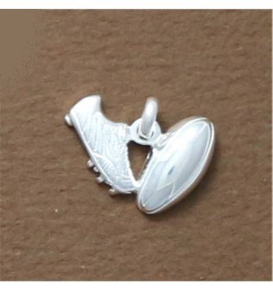 pendentif chaussure de rugby et ballon de rugby