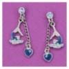 boucles d'oreilles gym sur la poutre bleues