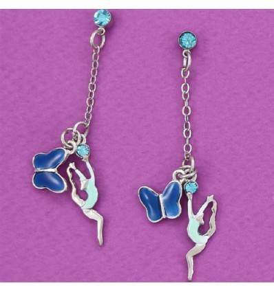 boucles d'oreilles gymnaste turquoise collection FLUANCE