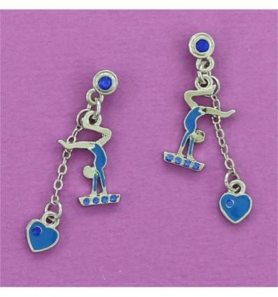 boucles d'oreilles gymnaste bleue collection FLUANCE