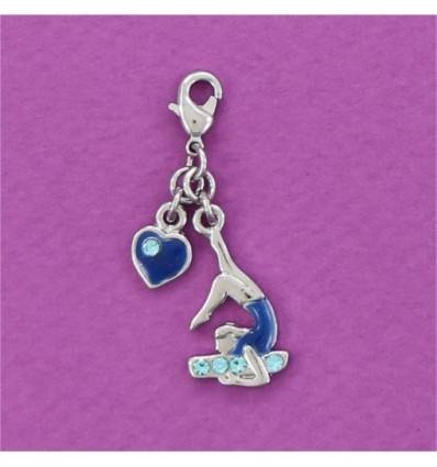 charm gymnaste sur la poutre bleue