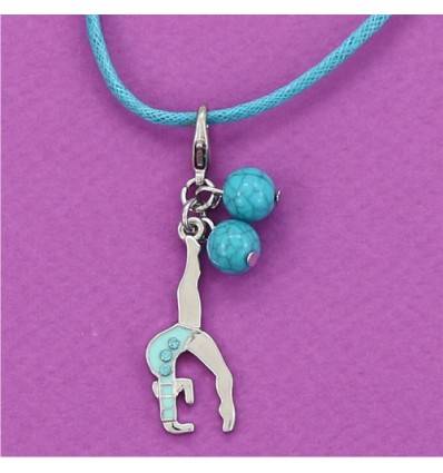 collier gymnaste souplesse arrière bleue