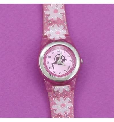 montre GR gymnastique rythmique rose pailleté