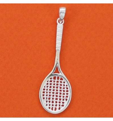 tennis racket pendant sterling silver