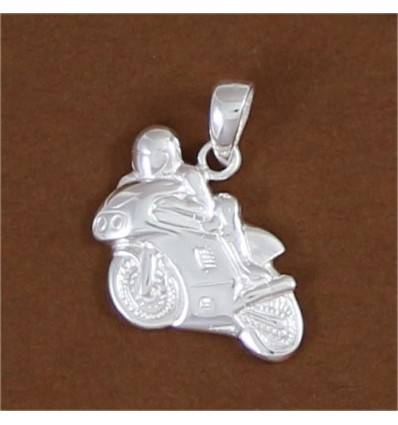 pendentif moto sportive avec motard