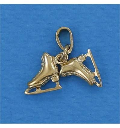 two tiny ice skating boots pendant