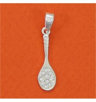 pendentif petite raquette de tennis avec strass