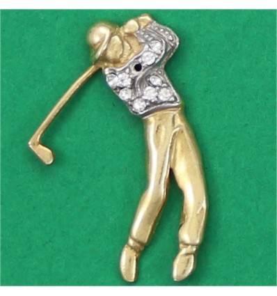 pins joueur de golf argent et vermeil