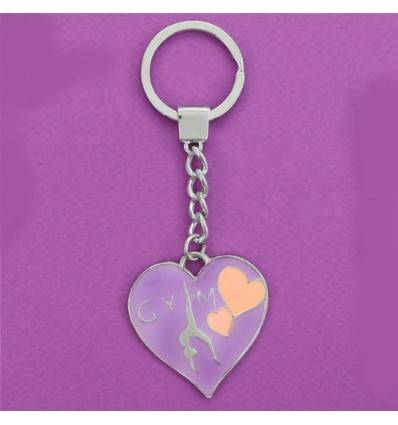 porte-clefs gymnastique violet I love GYM