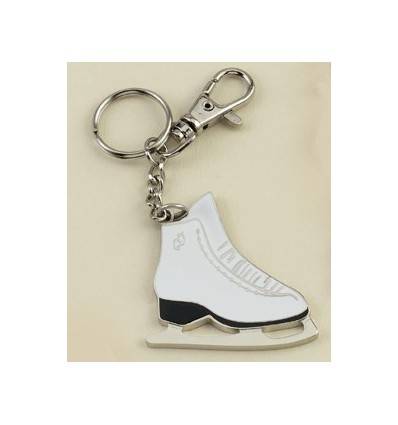 porte-clefs patin blanc émaillé