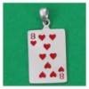 8 of heart card pendant