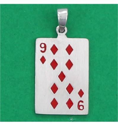 9 of diamond card pendant