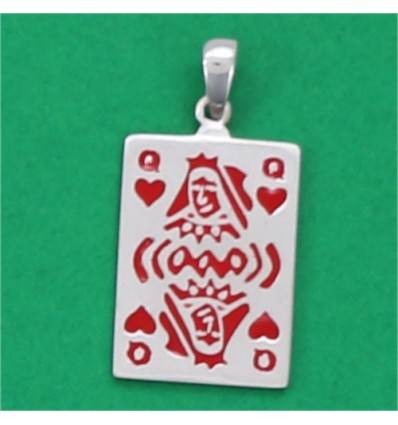 pendentif carte dame de coeur