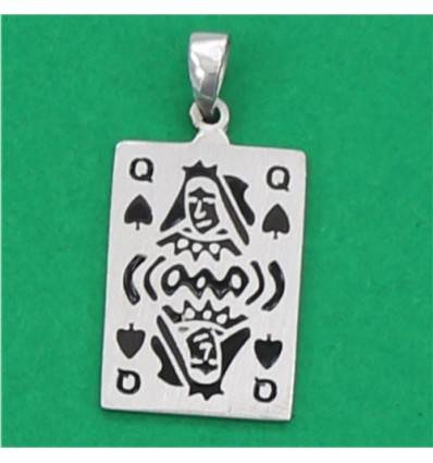 pendentif carte dame de pique