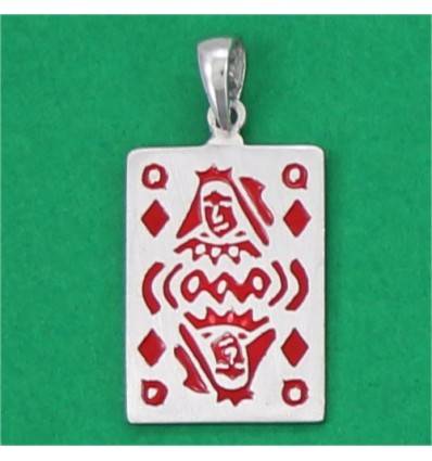 pendentif carte dame de carreau