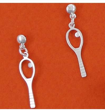 boucles d'oreilles pendantes raquette de tennis