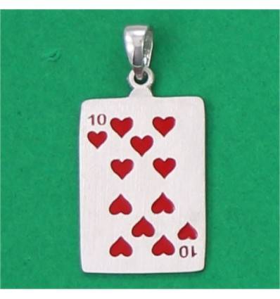 pendentif carte 10 de coeur