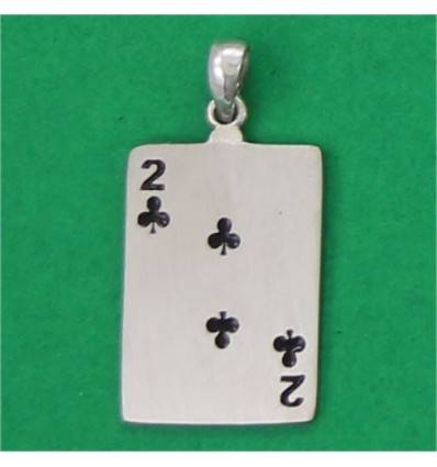 2 of clubs pendant