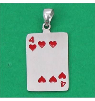 pendentif carte 4 de coeur