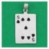 5 of spades card pendant