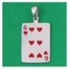 6 of heart card pendant