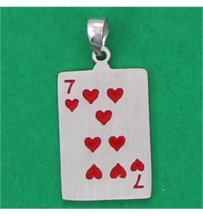 pendentif carte 7 de coeur