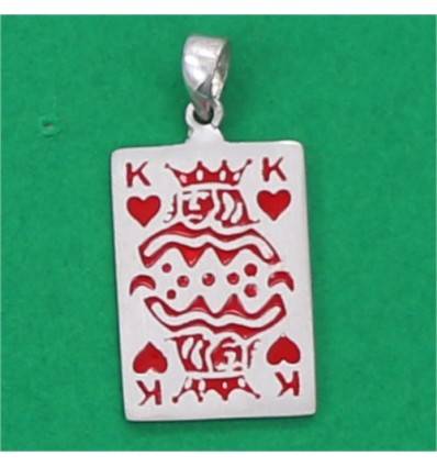 pendentif carte roi de coeur