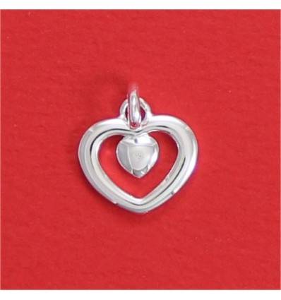 pendentif coeur avec petit coeur dedans