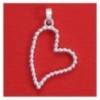 pendentif coeur stylisé orné de mini perles argent massif