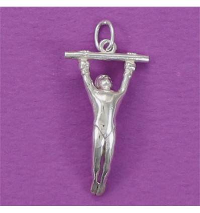 high bar gymast pendant sterling silver