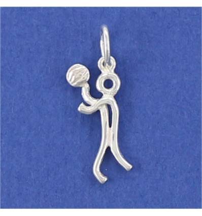 pendentif volley-ball le joueur stylisé argent massif