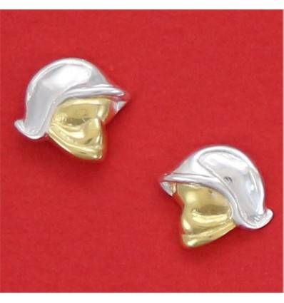 boucles d'oreilles pompiers casque de pompier F1