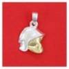 pendentif casque de pompier F1 bicolore