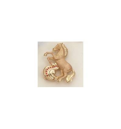 broche en or et rubis cheval cabré