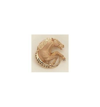 broche en or cheval et saphir