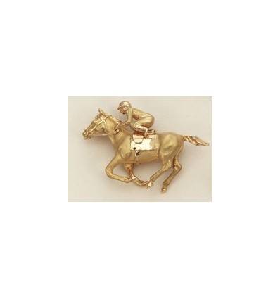 broche en or cheval au galop