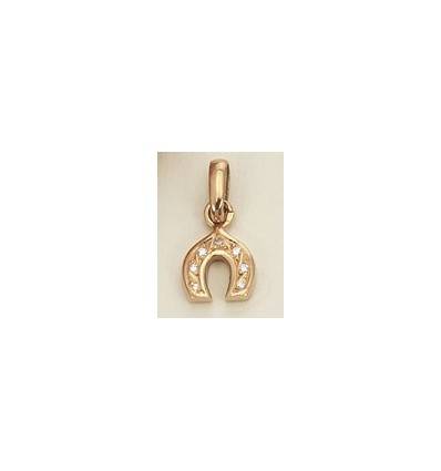 pendentif en or et diamant fer à cheval