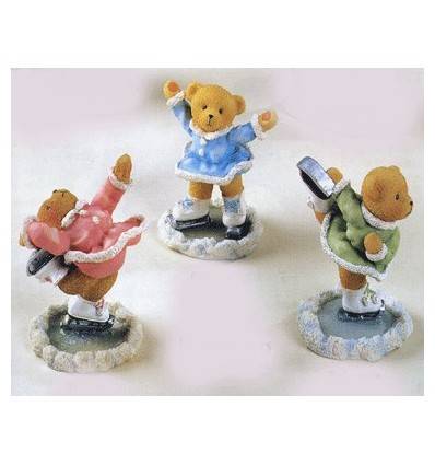 collection de trois statues patineuses Patinours