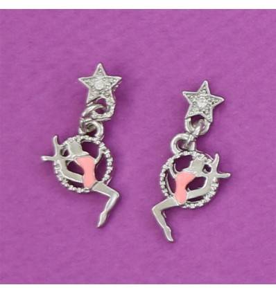 petites boucles d'oreilles gymnaste au cerceau