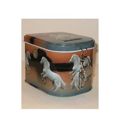tirelire cheval: étalon blanc
