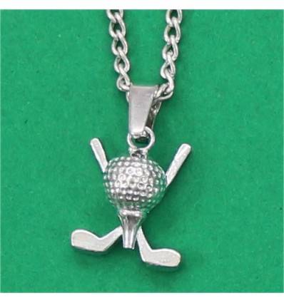 collier fantaisie clubs et balle de golf