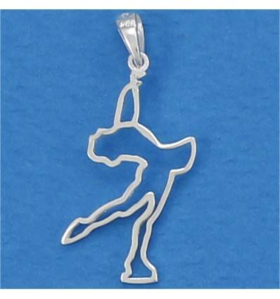 pendentif patineuse cambrée stylisée