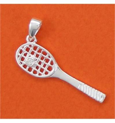 pendentif raquette de tennis et balle de tennis strass