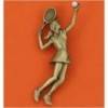 tennis woman brooch