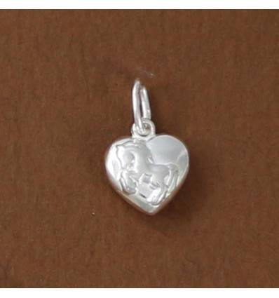 pendentif coeur et cheval cabré