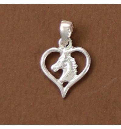 pendentif coeur et tête de cheval