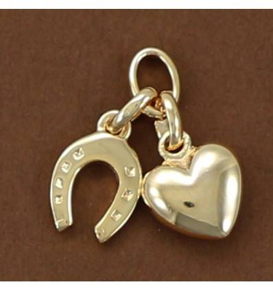 pendentif fer à cheval et coeur