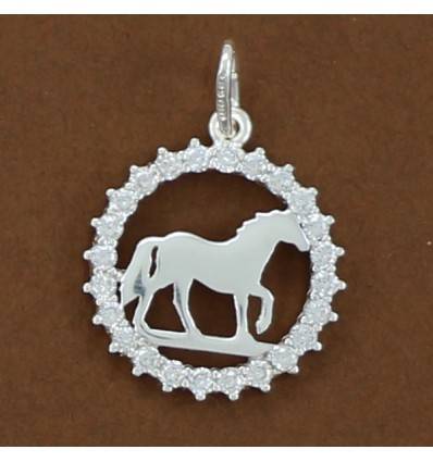 pendentif cheval au pas tendance et strass