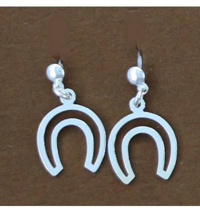 boucles d'oreilles fer cheval stylisé pendantes