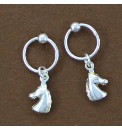 boucles d'oreilles tête de cheval style piercing